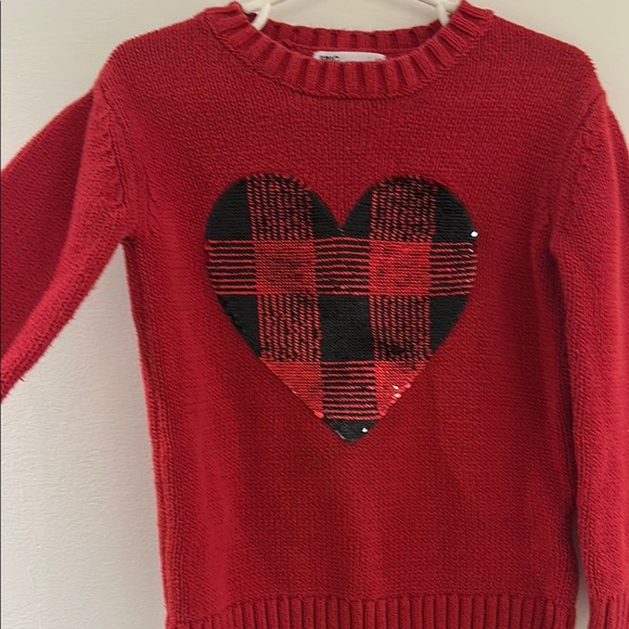 Epic Threads Red and Black Plaid Heart Crew Neck - Picture 5 of 5